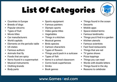 Categories game .